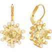 Swarovski Olive Collection Gold Leverback Earrings