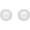 Swarovski Originally Circular White Pearl Stud Earrings