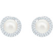 Swarovski Originally Circular White Pearl Stud Earrings