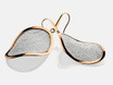 Adami & Martucci Silver Mesh Drop Earrings in Rose Gold