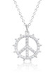Crislu Peace Sign Pendant in Platinum  Crislu Peace Sign Pendant in Platinum