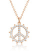 Crislu Peace Sign Pendant in Rose Gold