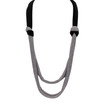 Adami & Martucci Black and Silver Mesh Double Knots Necklace 