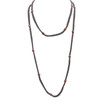 Adami & Martucci Silver Mesh Necklace with Rose Gold Hammered Beads