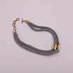 Adami & Martucci Silver Mesh Necklace With Yellow Gold Loop