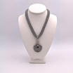 Adami & Martucci Silver Mesh Necklace with Circle Pendant 