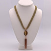 Adami & Martucci Gold Mesh Necklace with Tiger's Eye Stone Pendant 