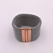 Adami & Martucci Silver Mesh Cuff Bracelet with Rose Gold Closure