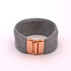 Adami & Martucci Silver Mesh Small Cuff Bracelet with Rose Gold Closure