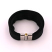 Adami & Martucci Black Mesh Small Cuff Bracelet with Silver Closure