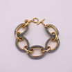 Adami & Martucci Silver Mesh In Gold Chain Links Bracelet