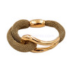 Adami & Martucci Gold Mesh Bracelet With Polished Gold Metal Loop