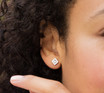 Crislu Square Frame Stud Earrings in Rose Gold