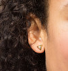 Crislu Triangle Frame Stud Earrings in Platinum
