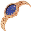 Swarovski Women's Glittering Blue Daytime Bracelet Watch in Rose Gold 