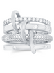 Crislu Q-link Platinum-Plated Stackable Ring 