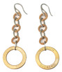 Rose Gold Plated Circle Long Drop Earrings