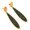 Rose Gold Plated Earrings with Black Glam