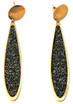 Rose Gold Plated Earrings with Black Glam