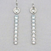 Bar Earrings with Aqua Blue Swarovski Crystals