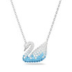 Swarovski Iconic Swan Blue Pendant in Rhodium, Medium