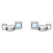 Swarovski Pod jewelry, Blue Crystals in Rhodium Plated Metal 