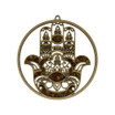 Baltic Amber Hamsa Hand Wall Hanging Magnetic Wooden Ornament and Protection Symbol
