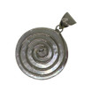 Spiral Round Mother of Pearl Statement Necklace in Sterling Silver