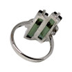 Zultanite Color Changing Double Bar Ring in Silver with Marcasite Stones