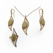Baltic Amber Jewelry Set - Butterscotch Amber CZ Accents In Gold Tone