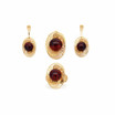 Baltic Amber Jewelry Set - Oval Filigree Cognac Amber Set in Gold Tone