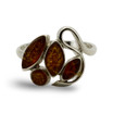 Baltic Amber  - Multi Stone Cognac Amber Abstract Statement Ring