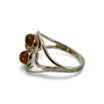 Baltic Amber - Triple Stone Honey Cognac Amber Openwork Ring