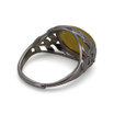 Baltic Amber - Butterscotch Amber Leaf Filigree VIntage Style Ring in Sterling Silver