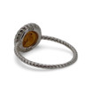 Baltic Amber – Honey Amber Cabochon Halo Ring with Twisted Rope Style