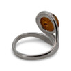 Baltic Amber - Sterling Silver Cognac Amber Open Wrap Modern Ring
