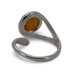 Baltic Amber - Sterling Silver Cognac Amber Open Wrap Modern Ring