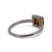 Baltic Amber – Square Cognac Amber Minimalist Stackable Ring 