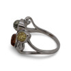 Baltic Amber - Multicolor Leaf Amber Swirl Sterling Silver Ring