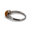 Baltic Amber - Solitaire Cognac Amber Minimalist Stackable Silver Ring