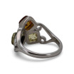 Baltic Amber - Multicolor Geometric Cluster Amber Modern Ring