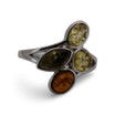 Baltic Amber - Multicolor Asymmetrical Cluster Amber Ring