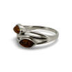 Baltic Amber - Double Marquise Honey Cognac Amber Modern Ring