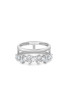 Crislu Flora Collection Double Band Ring in Platinum