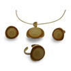Baltic Amber Jewelry Set - Rounded Shape Butterscotch Amber Set in Gold Tone