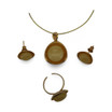 Baltic Amber Jewelry Set - Rounded Shape Butterscotch Amber Set in Gold Tone