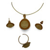 Baltic Amber Jewelry Set - Rounded Shape Butterscotch Amber Set in Gold Tone