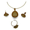 Baltic Amber Jewelry Set - Rounded Shape Butterscotch Amber Set in Gold Tone
