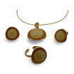 Baltic Amber Jewelry Set - Rounded Shape Butterscotch Amber Set in Gold Tone