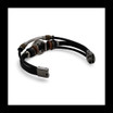 Baltic Amber Multistrand Leather Bracelet with Round Amber Centerpiece and Mixed Beads 